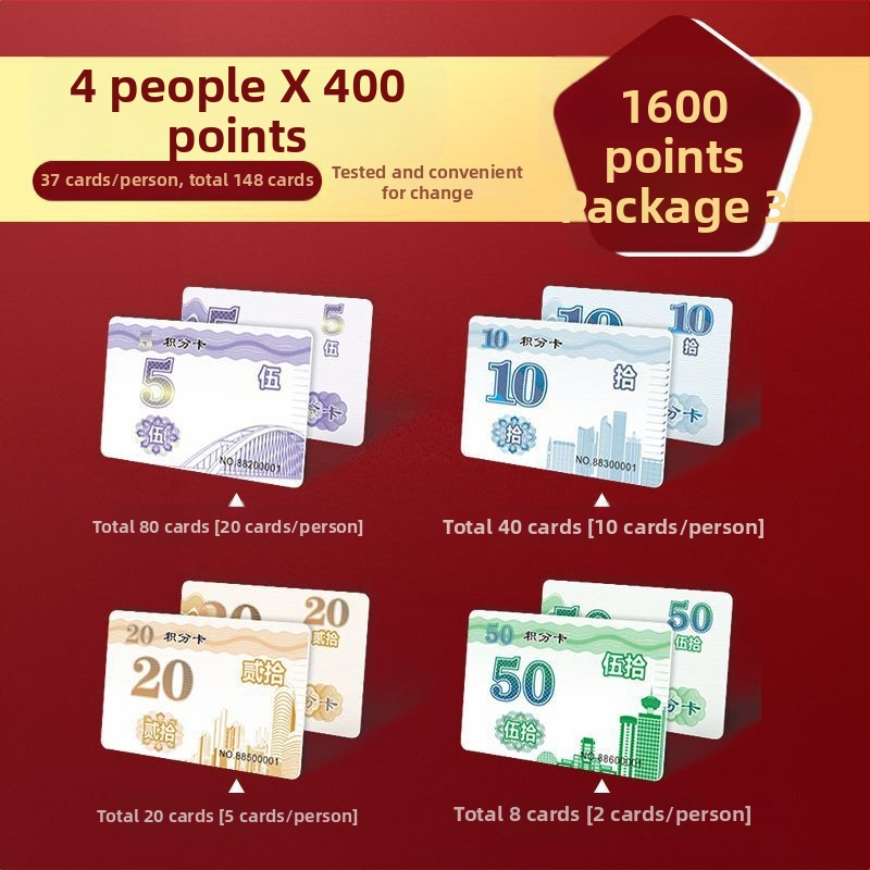 Tablă de scor pentru Mahjong și jocuri de cărți — plastic ABS, protecție anti-contrafacere, finisaj mat, rezistent la apă, uzură