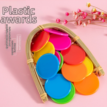 Jetoane educaționale - Monede circulare din plastic pentru premii la grădiniță (fără personalizare)