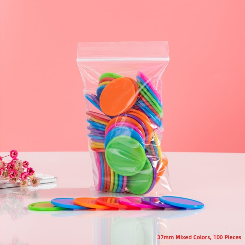 Jetoane educaționale - Monede circulare din plastic pentru premii la grădiniță (fără personalizare)