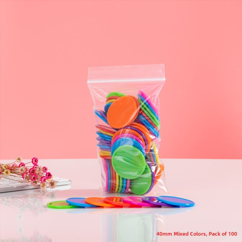 Jetoane educaționale - Monede circulare din plastic pentru premii la grădiniță (fără personalizare)