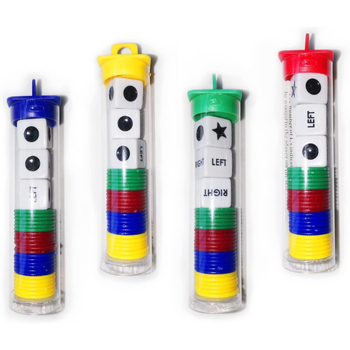 Left Center Right LRC Dice Set – acrilic, colțuri rotunjite, cutie personalizabilă, pentru jocuri de cărți și jocuri de societate