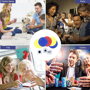 Left Center Right LRC Dice Set – acrilic, colțuri rotunjite, cutie personalizabilă, pentru jocuri de cărți și jocuri de societate