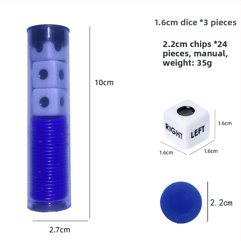 Left Center Right LRC Dice Set – acrilic, colțuri rotunjite, cutie personalizabilă, pentru jocuri de cărți și jocuri de societate