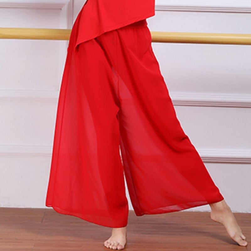 Moterų šokių komplektas: viršus su plačiomis kelnėmis – Modal audinys, pavasaris–vasara 2025, klasikiniai ir šiuolaikiniai šokiai