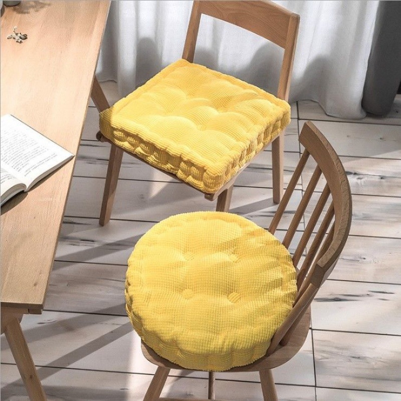 Jastuk za stolić, flanelni, okrugli oblik, jednofarbni uzorak, tatami stil
