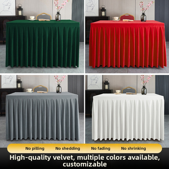 Φούστα τραπεζιού για αίθουσα συνεδριάσεων από ολλανδικό βελούδο, ορθογώνιο σχήμα, ξενοδοχειακό στυλ