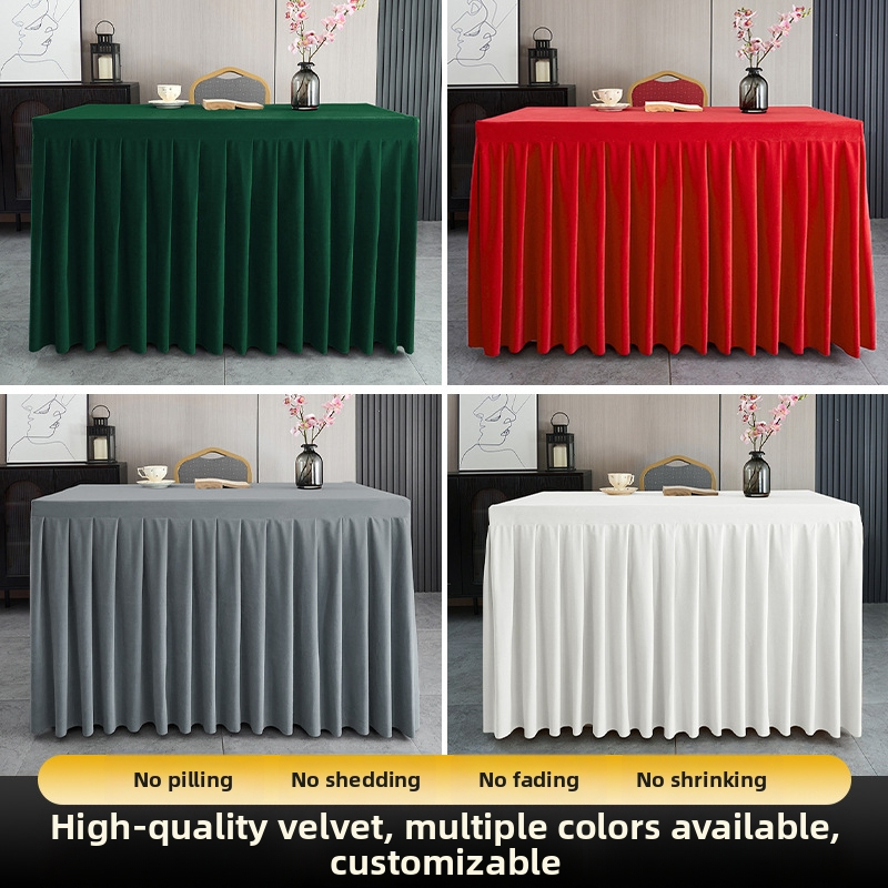 Sukňa na stôl do konferenčnej sály z holandského sametu, obdĺžnikového tvaru, hotelový štýl