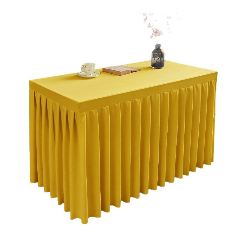 Φούστα τραπεζιού για αίθουσα συνεδριάσεων από ολλανδικό βελούδο, ορθογώνιο σχήμα, ξενοδοχειακό στυλ