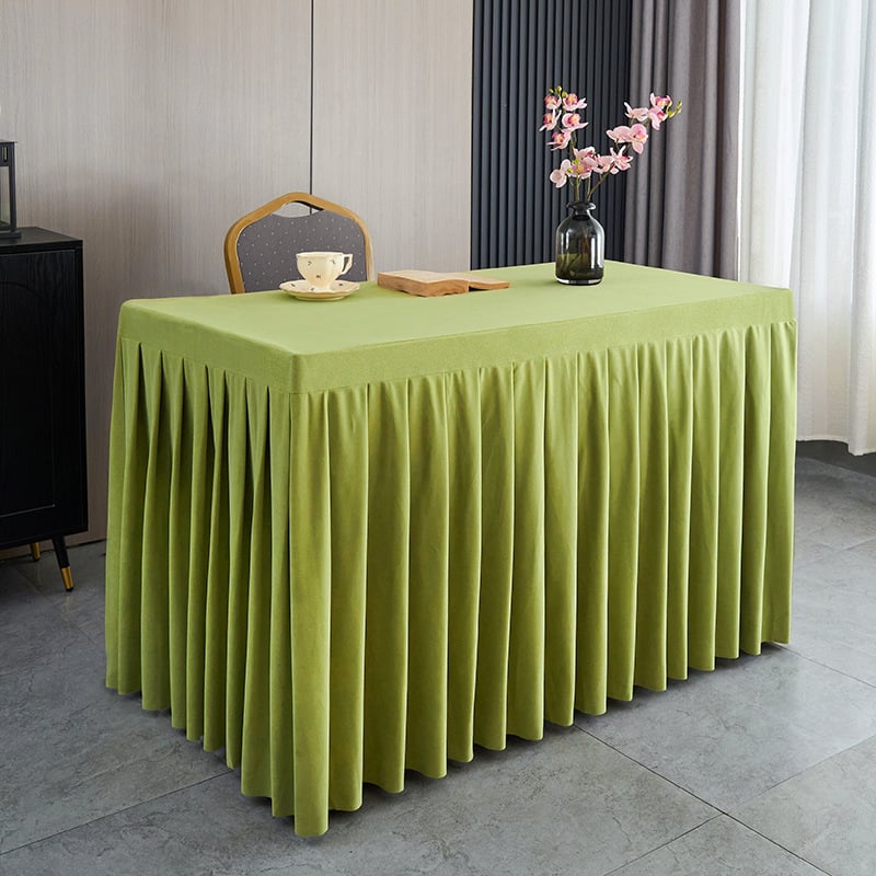 Φούστα τραπεζιού για αίθουσα συνεδριάσεων από ολλανδικό βελούδο, ορθογώνιο σχήμα, ξενοδοχειακό στυλ