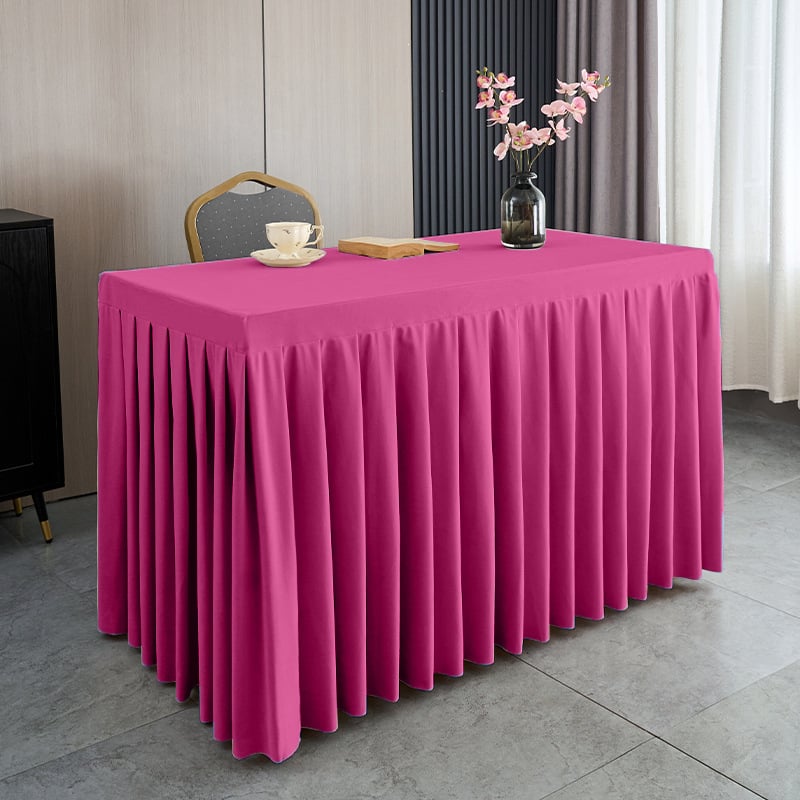 Φούστα τραπεζιού για αίθουσα συνεδριάσεων από ολλανδικό βελούδο, ορθογώνιο σχήμα, ξενοδοχειακό στυλ