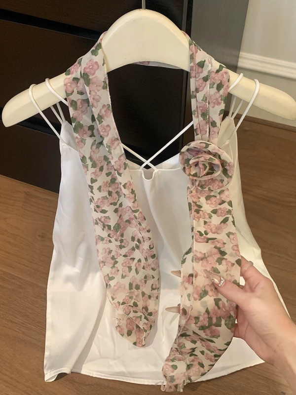 Set dodataka za kosu: odvojiva ukosnica s cvijetom ruže, šifon marama i traka za kosu; ljeto, obična pletena tkanina (plain weave), Jacquard, poliester