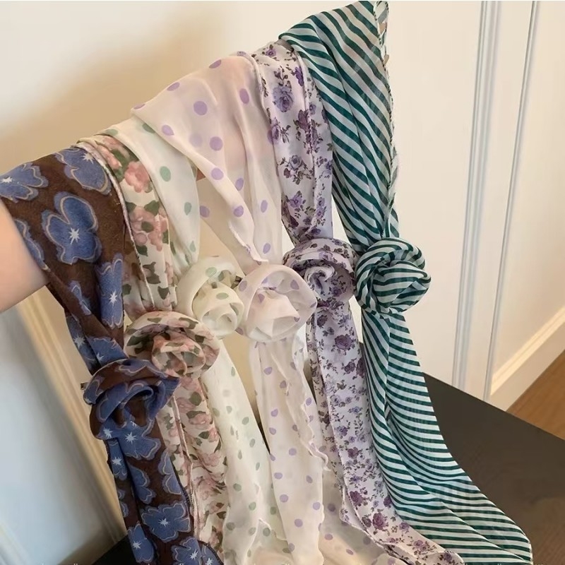 Set dodataka za kosu: odvojiva ukosnica s cvijetom ruže, šifon marama i traka za kosu; ljeto, obična pletena tkanina (plain weave), Jacquard, poliester