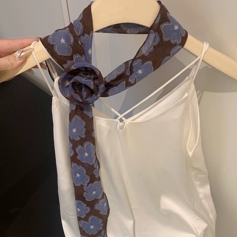 Set dodataka za kosu: odvojiva ukosnica s cvijetom ruže, šifon marama i traka za kosu; ljeto, obična pletena tkanina (plain weave), Jacquard, poliester