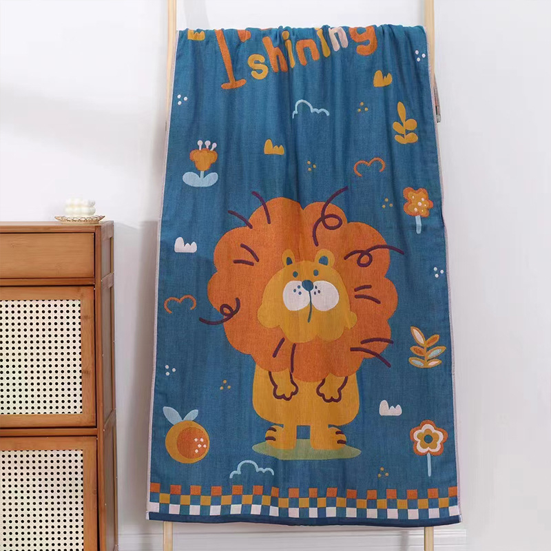 Pamuk gazasta ručnik za kupanje, četiri sloja, Jacquard, 100% pamuk, 32S pređa, težina 300–400 g