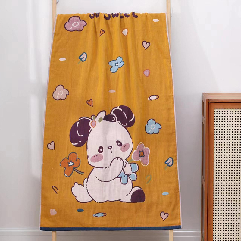 Pamuk gazasta ručnik za kupanje, četiri sloja, Jacquard, 100% pamuk, 32S pređa, težina 300–400 g