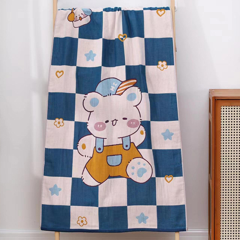 Pamuk gazasta ručnik za kupanje, četiri sloja, Jacquard, 100% pamuk, 32S pređa, težina 300–400 g