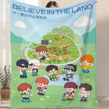 Фланелено одеяло с карикатурен принт, полиестер, 300–500 г, за всички сезони, персонализируемо