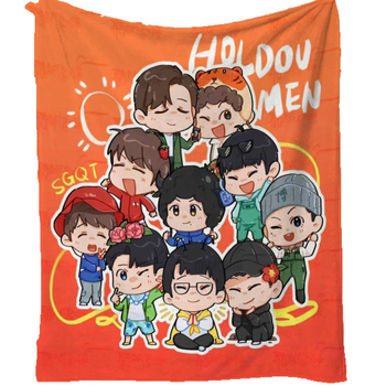 Фланелено одеяло с карикатурен принт, полиестер, 300–500 г, за всички сезони, персонализируемо