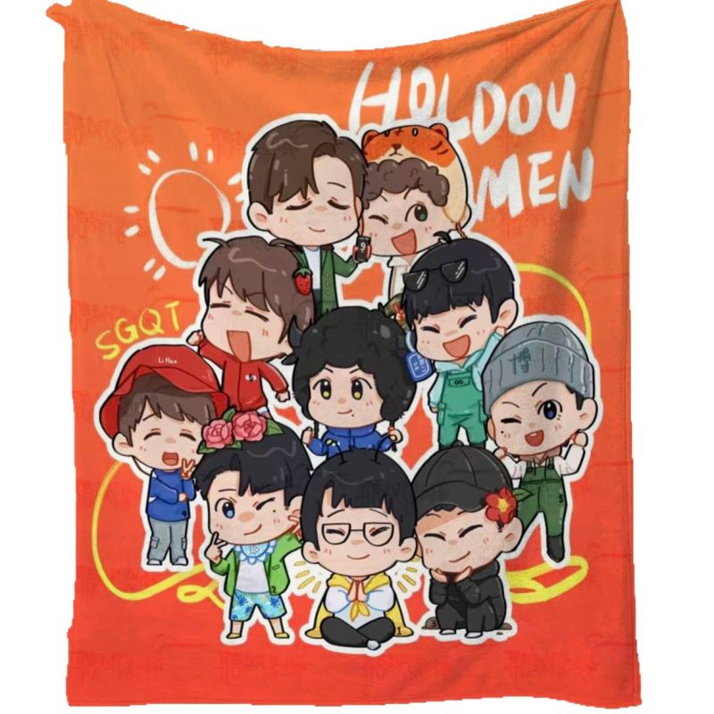 Фланелено одеяло с карикатурен принт, полиестер, 300–500 г, за всички сезони, персонализируемо