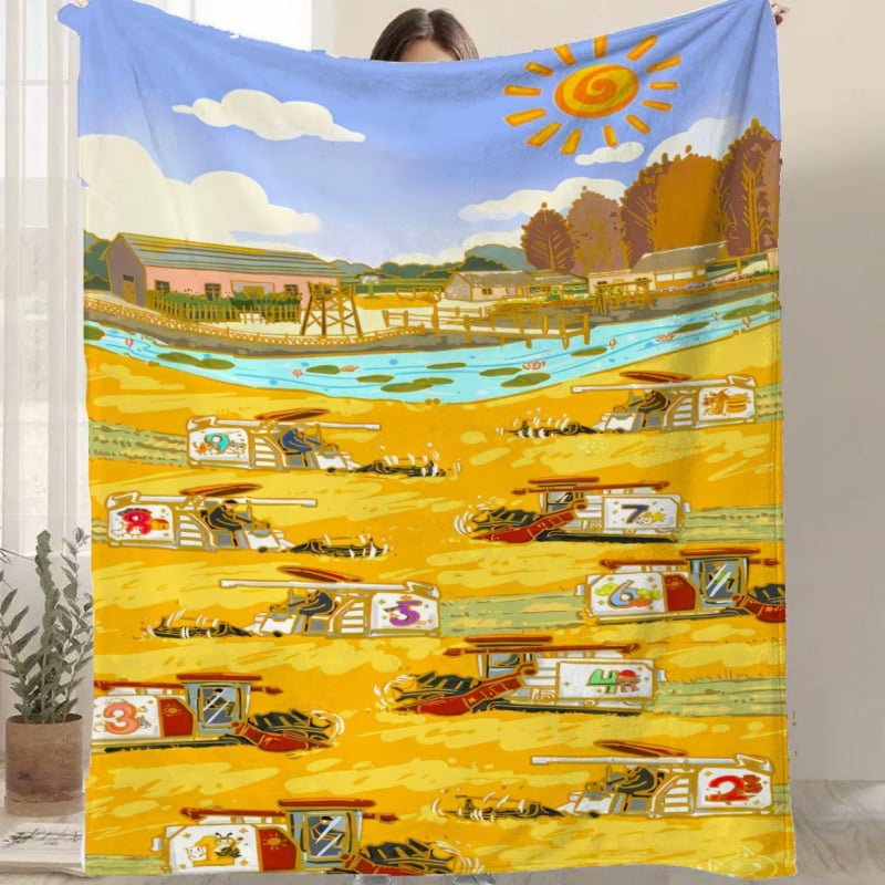 Фланелено одеяло с карикатурен принт, полиестер, 300–500 г, за всички сезони, персонализируемо