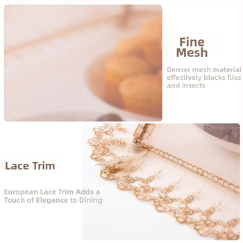 Wenwan hingav toidukate, kokkupandav söögilaua kate, võrgust disain, tolmu ja putukate vastane kaitse koduseks kasutuseks