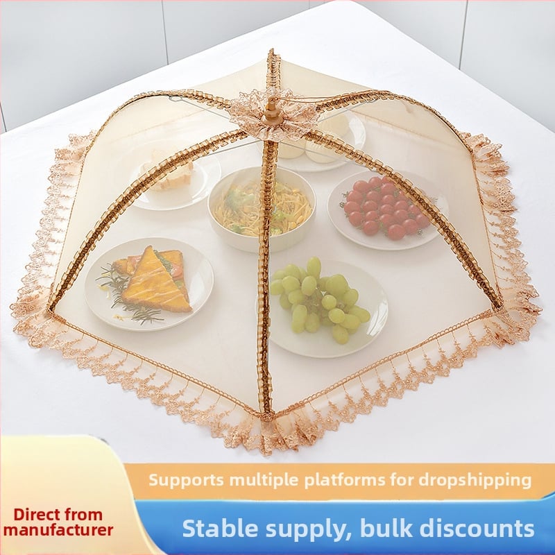 Wenwan hingav toidukate, kokkupandav söögilaua kate, võrgust disain, tolmu ja putukate vastane kaitse koduseks kasutuseks