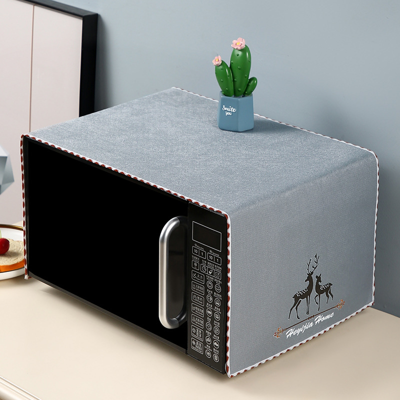 Mikroviļņu krāsns pārsegs, lina audums, mūsdienīgs vienkāršs stils, putekļu aizsargs/dīvāna pārsegs/gaisa kondicioniera pārsegs