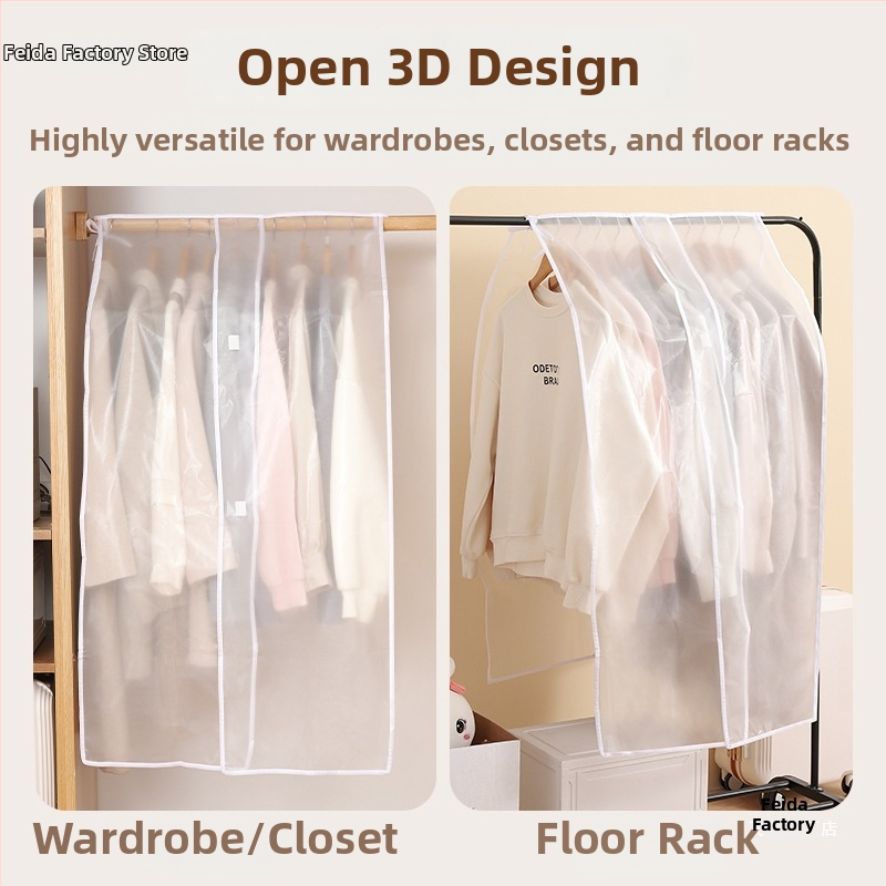 Feida гардеробен калъф за прах - прозрачен калъф за дрехи за закачане, общо предназначение, материал: коприна с флорални мотиви