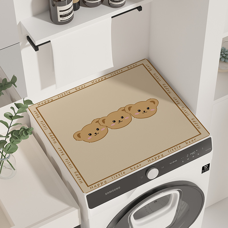 Karikatūras stila veļas mašīnas pārklājs, diatoma māla materiāls, absorbējošs, pretslīdošs, pielāgojams