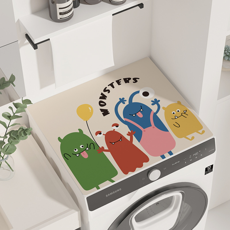 Karikatūras stila veļas mašīnas pārklājs, diatoma māla materiāls, absorbējošs, pretslīdošs, pielāgojams