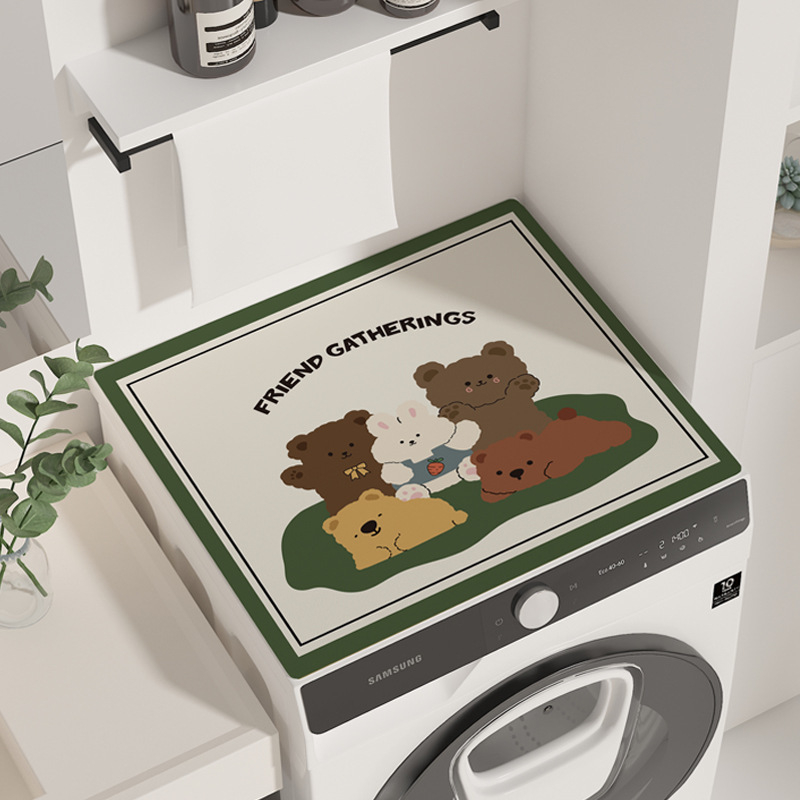 Karikatūras stila veļas mašīnas pārklājs, diatoma māla materiāls, absorbējošs, pretslīdošs, pielāgojams