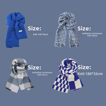 Zimski šal Klein Blue za žene, debeli topli šal, moderan i svestran