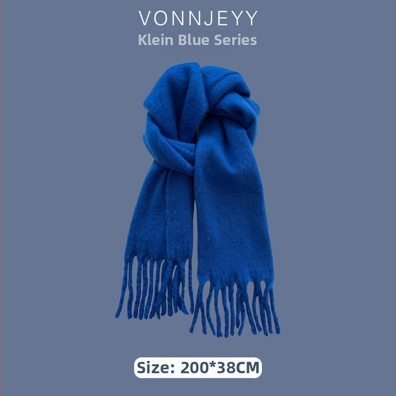 Zimski šal Klein Blue za žene, debeli topli šal, moderan i svestran