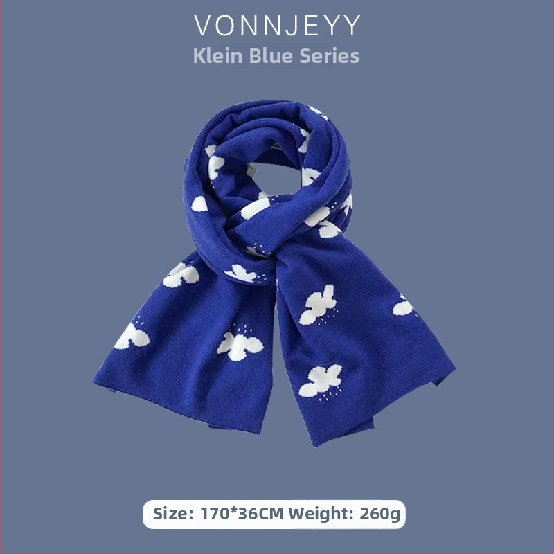 Zimski šal Klein Blue za žene, debeli topli šal, moderan i svestran