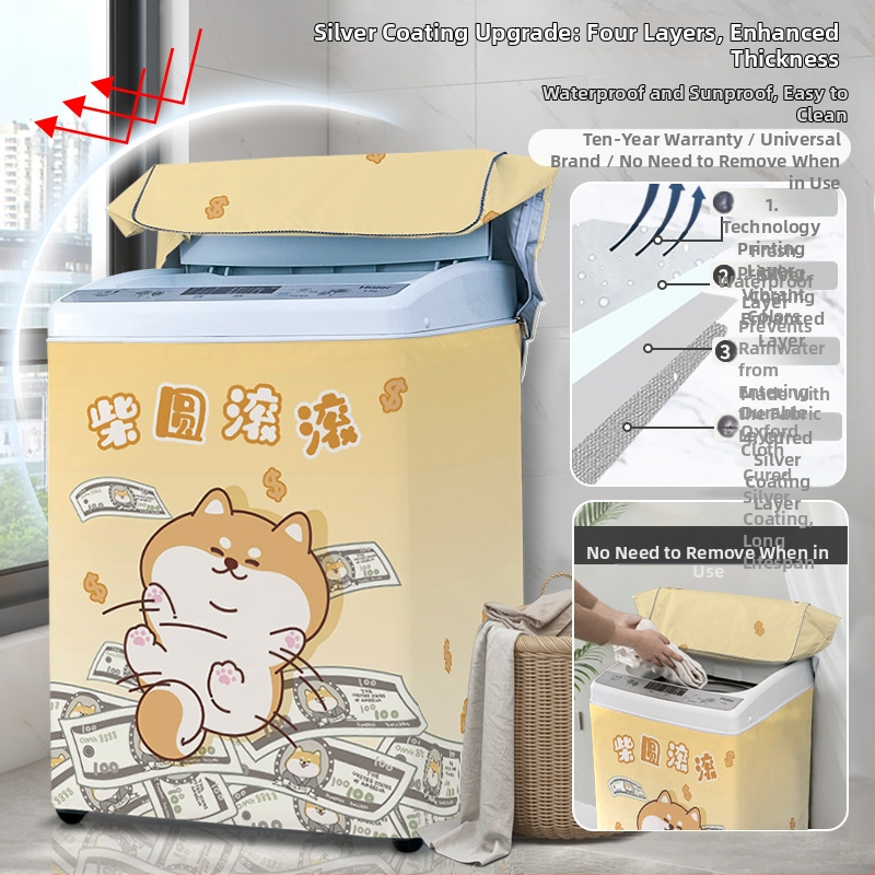 Veļas mazgājamās mašīnas vāciņš, poliesters, Little Iceman, karikatūras stils, putekļu aizsargs