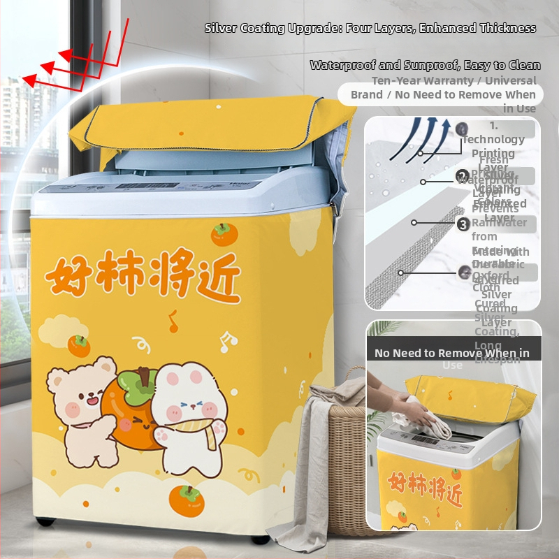 Veļas mazgājamās mašīnas vāciņš, poliesters, Little Iceman, karikatūras stils, putekļu aizsargs