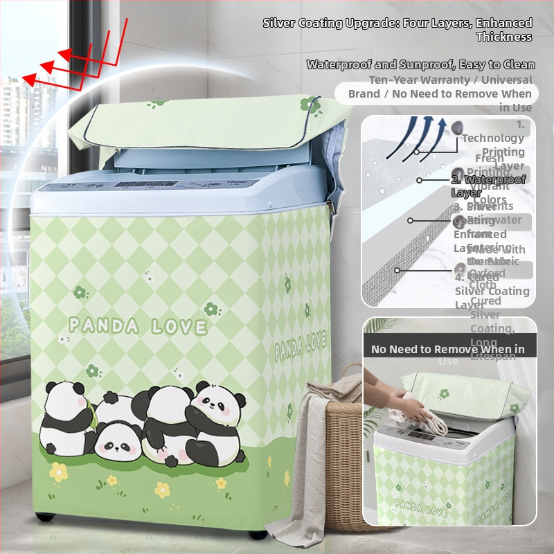 Veļas mazgājamās mašīnas vāciņš, poliesters, Little Iceman, karikatūras stils, putekļu aizsargs