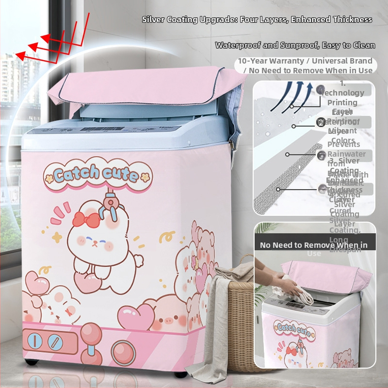 Veļas mazgājamās mašīnas vāciņš, poliesters, Little Iceman, karikatūras stils, putekļu aizsargs