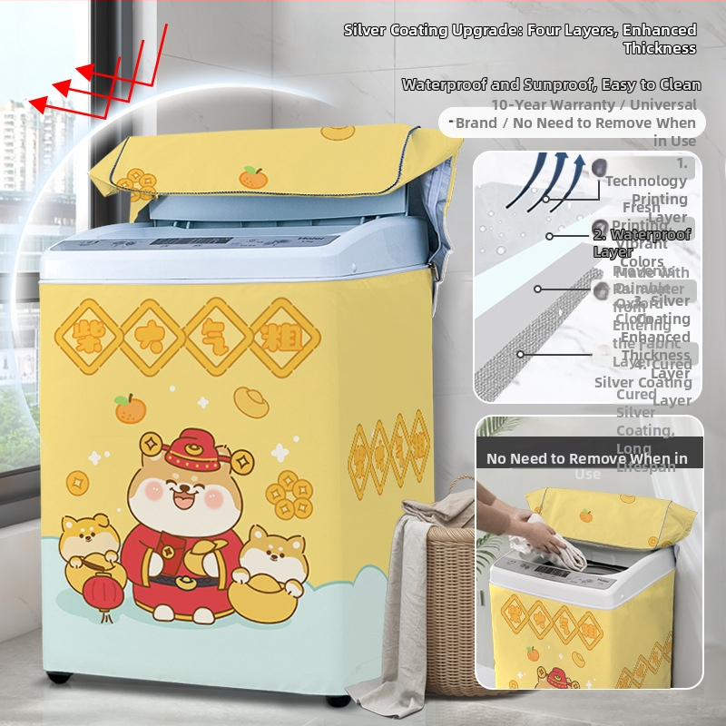 Veļas mazgājamās mašīnas vāciņš, poliesters, Little Iceman, karikatūras stils, putekļu aizsargs