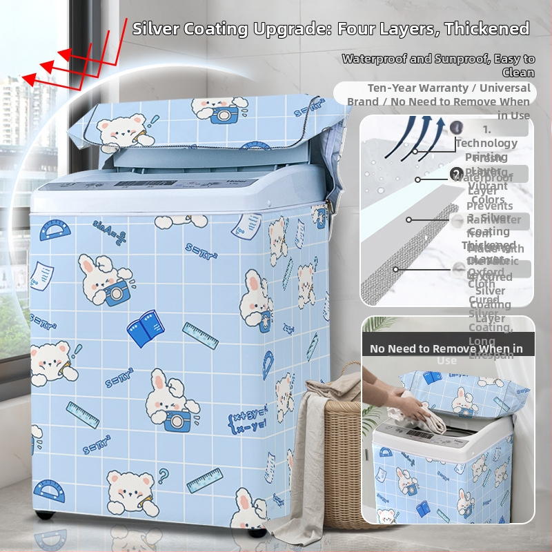 Veļas mazgājamās mašīnas vāciņš, poliesters, Little Iceman, karikatūras stils, putekļu aizsargs