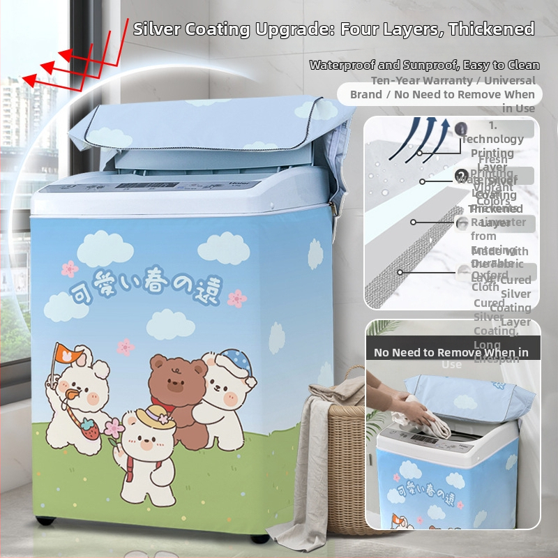 Veļas mazgājamās mašīnas vāciņš, poliesters, Little Iceman, karikatūras stils, putekļu aizsargs