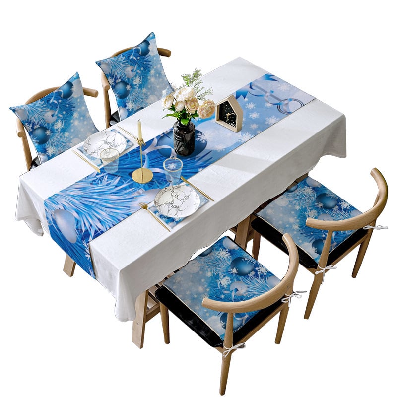 Stalo vėliavos rinkinys – Kalėdinė lino dekoracija su Mėnulio motyvu; Medžiaga: Linas su šlifavimo pagrindu; Audinio turinys: 80%; Pagrindinių komponentų turinys: 80%; Individualizuotas apdorojimas