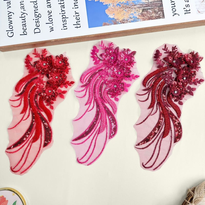 Δαντέλα κεντημένη με χάντρες – πολυεστέρας, DIY διακοσμητικά αξεσουάρ για ρούχα και νυφικό