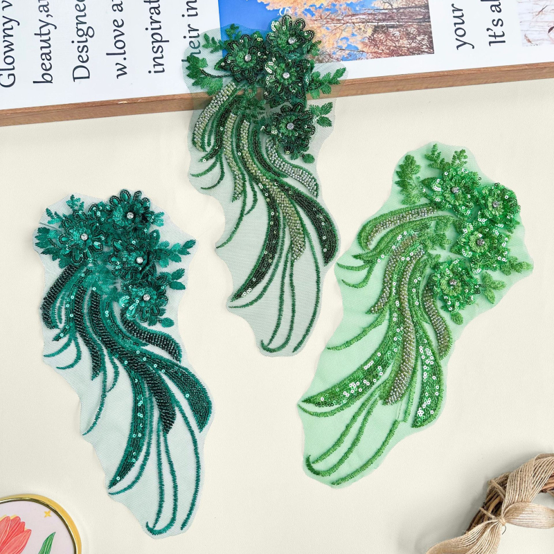 Δαντέλα κεντημένη με χάντρες – πολυεστέρας, DIY διακοσμητικά αξεσουάρ για ρούχα και νυφικό