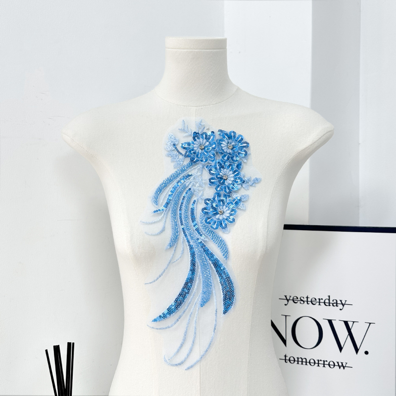 Δαντέλα κεντημένη με χάντρες – πολυεστέρας, DIY διακοσμητικά αξεσουάρ για ρούχα και νυφικό