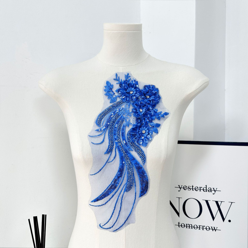 Δαντέλα κεντημένη με χάντρες – πολυεστέρας, DIY διακοσμητικά αξεσουάρ για ρούχα και νυφικό