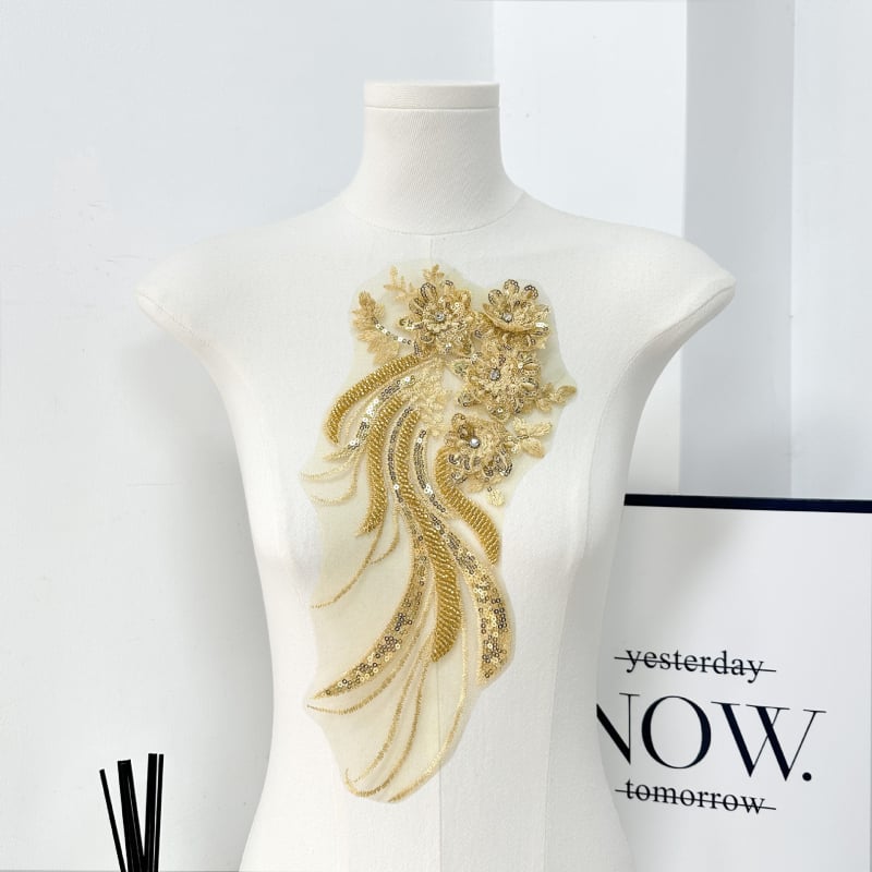 Δαντέλα κεντημένη με χάντρες – πολυεστέρας, DIY διακοσμητικά αξεσουάρ για ρούχα και νυφικό