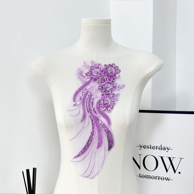 Δαντέλα κεντημένη με χάντρες – πολυεστέρας, DIY διακοσμητικά αξεσουάρ για ρούχα και νυφικό