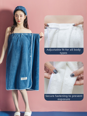 Moteriška dėvima vonios wrap apranga - ne medvilnė, sugeria ir greitai džiūsta, chalato stiliaus maudymosi sijonas, trijų dalių komplektas (Jacquard 150d, 80% poliesterio / 20% nailono)