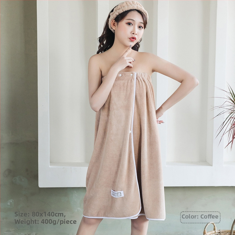 Moteriška dėvima vonios wrap apranga - ne medvilnė, sugeria ir greitai džiūsta, chalato stiliaus maudymosi sijonas, trijų dalių komplektas (Jacquard 150d, 80% poliesterio / 20% nailono)